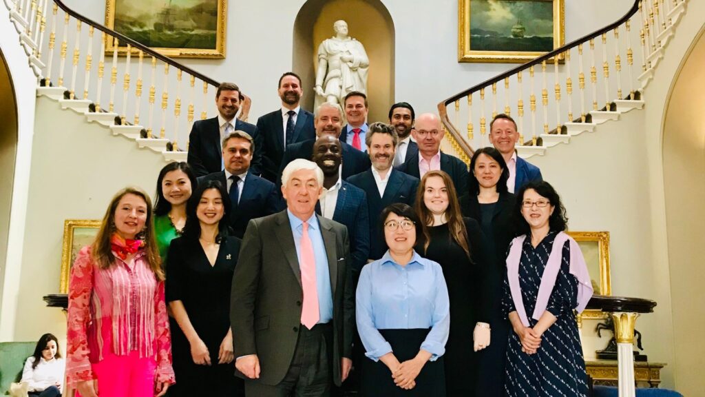 Roundtable at IoD. Note: The ambassador has left before the group photo session